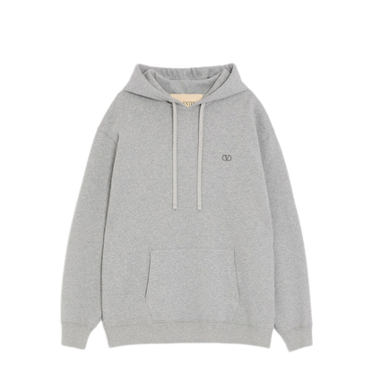 Cotton Hoodie with Vlogo Embroidery - Image 1