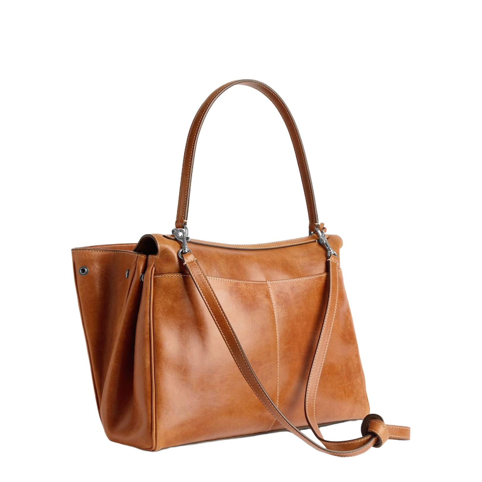 Caramel Leather Medium Rodeo Handbag - Image 3