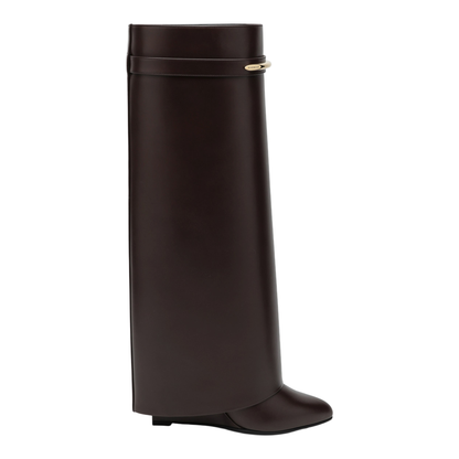 Shark Pinch Leather Boots in Ebony Brown - Image 1