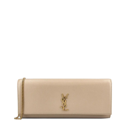 Kate Calf Leather Clutch - Dark Beige (Beige) - Image 5