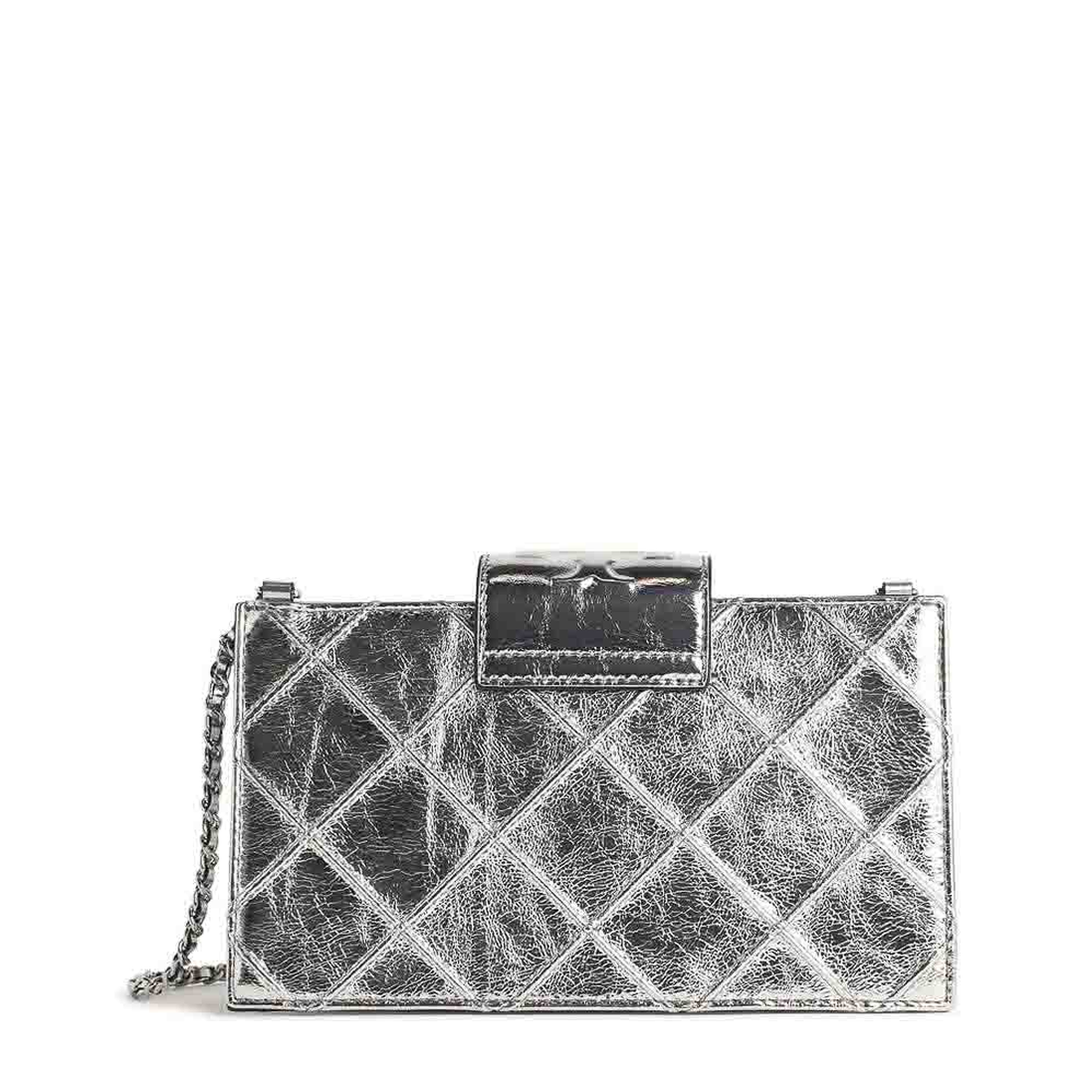 Fleming Mini Calfskin Crossbody - Silver - Image 3