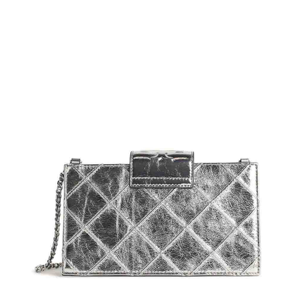 Fleming Mini Calfskin Crossbody - Silver - Image 3