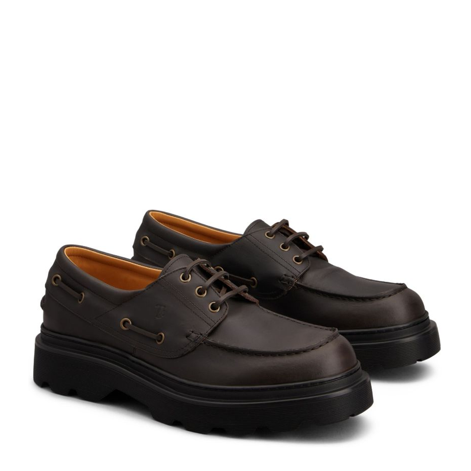 Coffee Brown Front Button Fastening Moc Stitching - Image 5