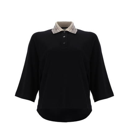 Polo Shirt with Dazzling Collar - Image 1