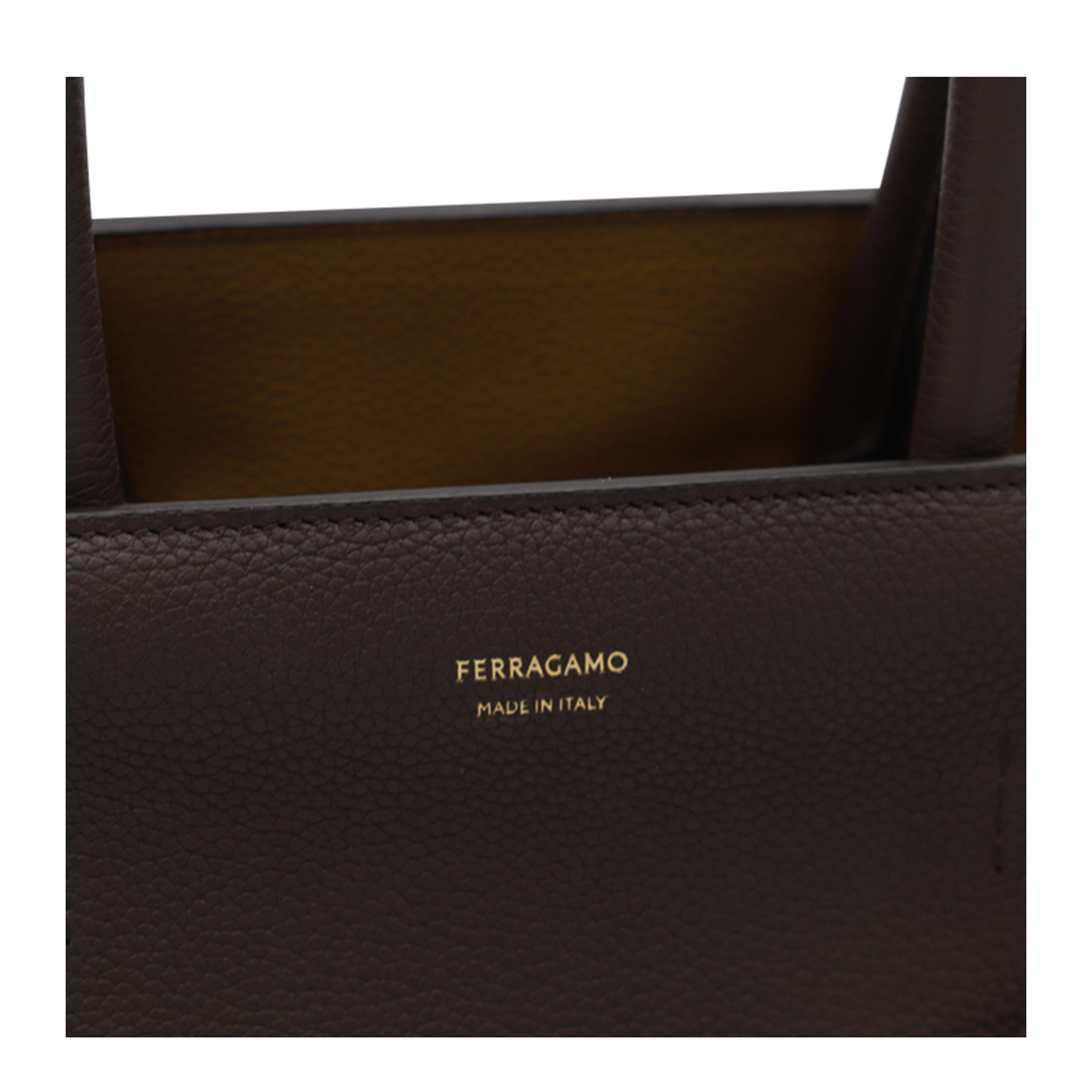 Hug Medium Hammered Calfskin Top Handle Bag - Testa Di Moro / Burnt Ocher - Image 6
