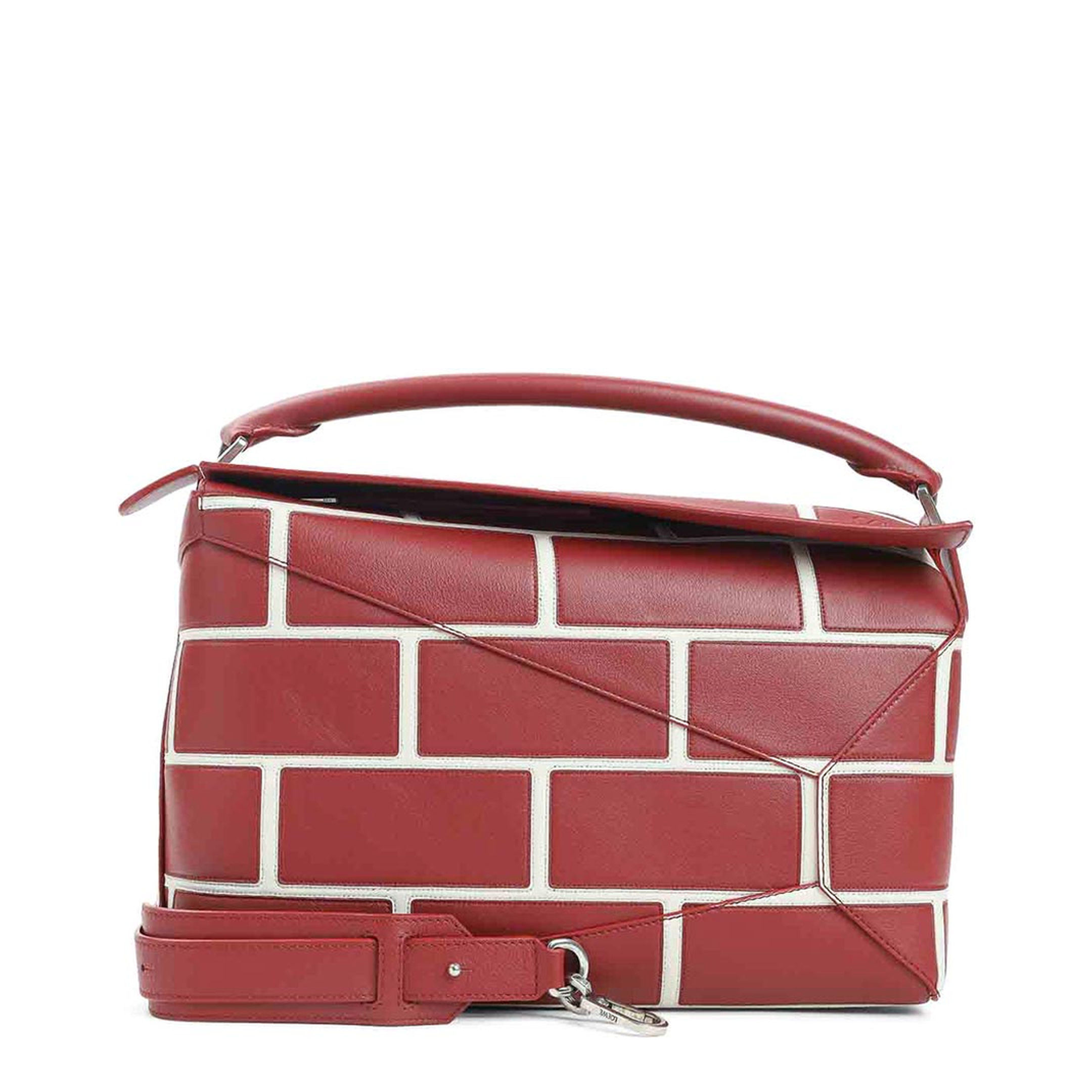 Puzzle Edge Large Calfskin Shoulder Bags - Red - Image 5