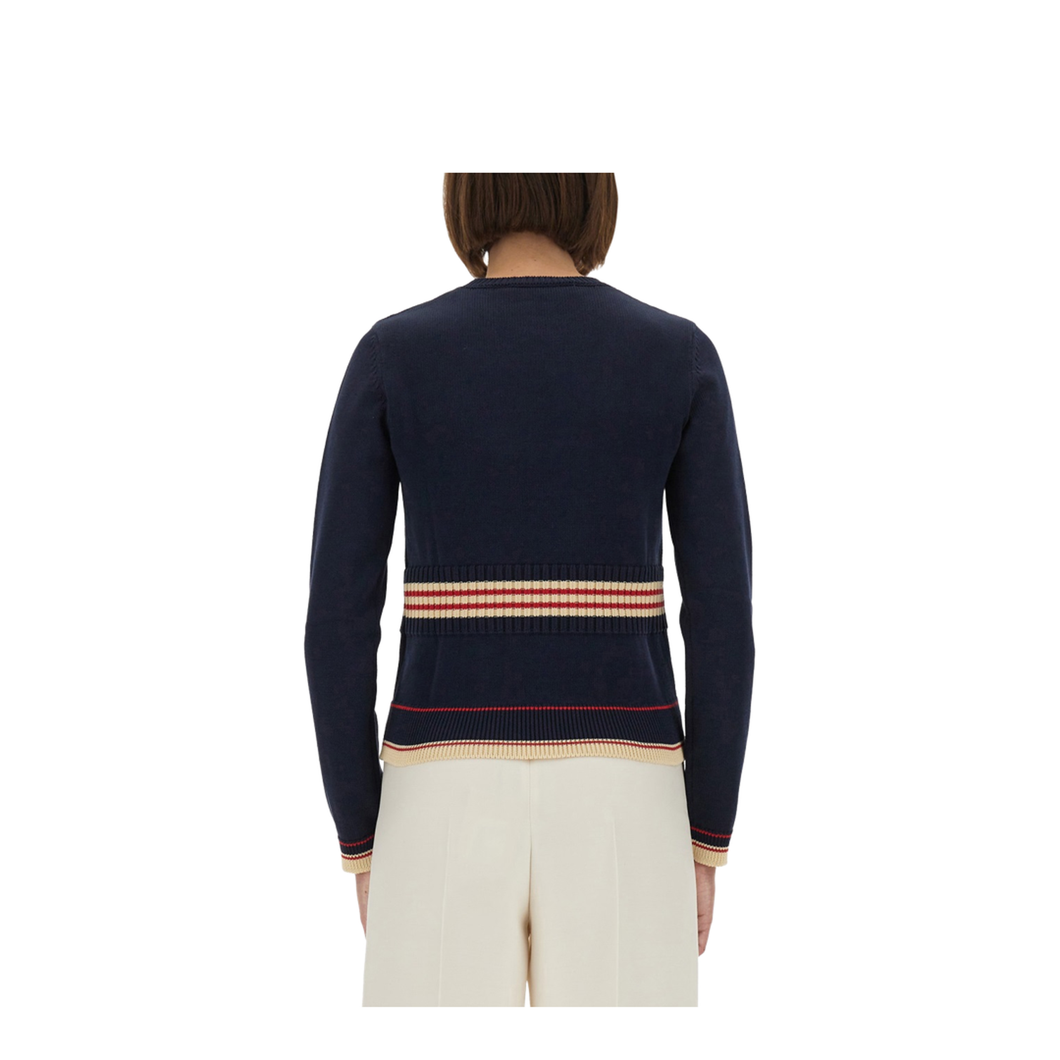 Women's Cotton Sweater Navy Blue - Image 3