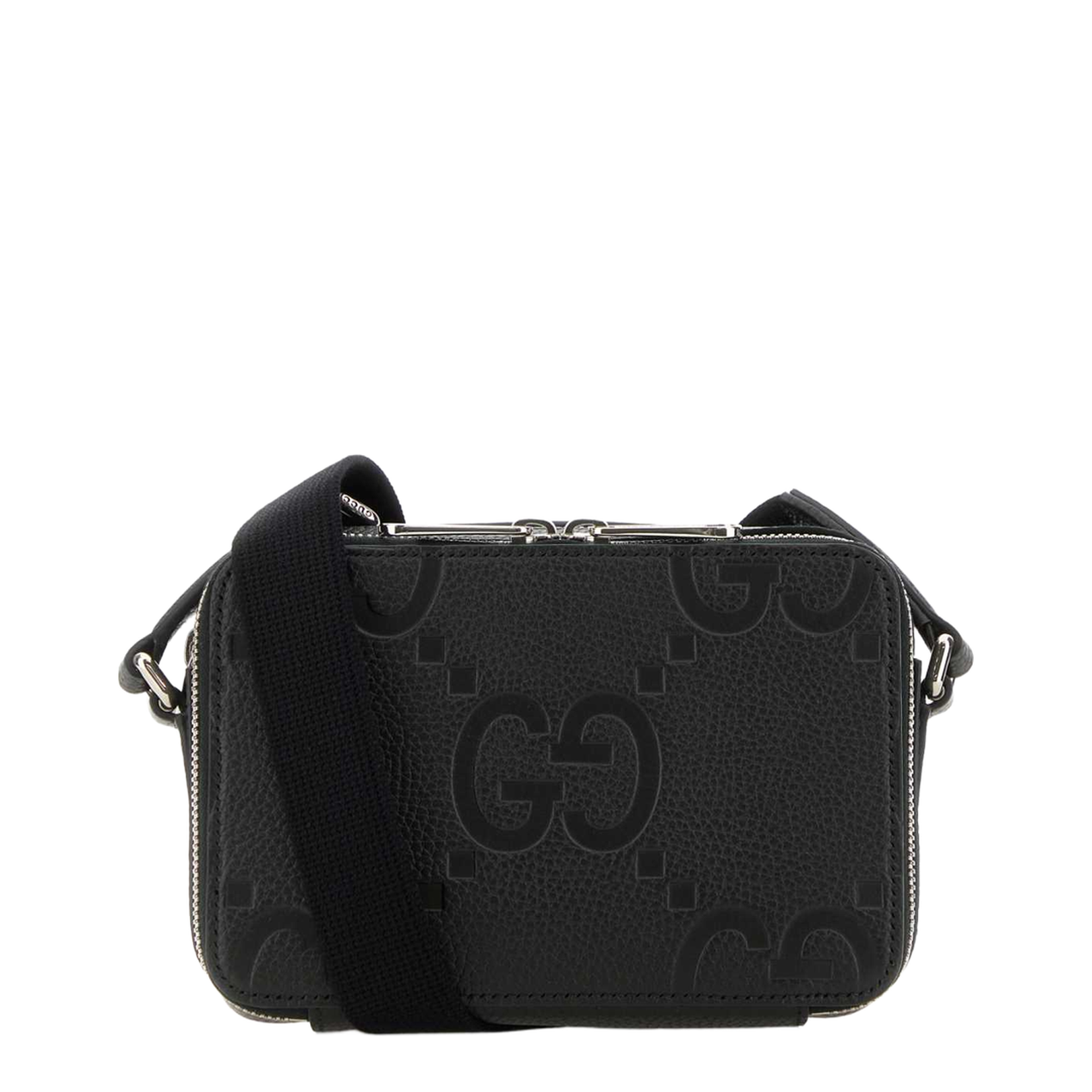 GG Jumbo Medium Leather Messeger Bag - Black - Image 4