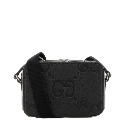 GG Jumbo Medium Leather Messeger Bag - Black - Image 4