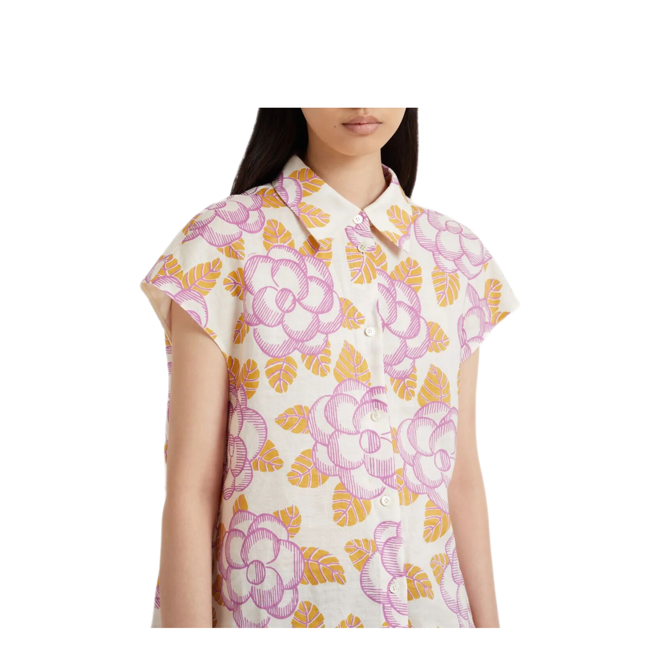 Floral Cap-Sleeved Shirt - Image 2