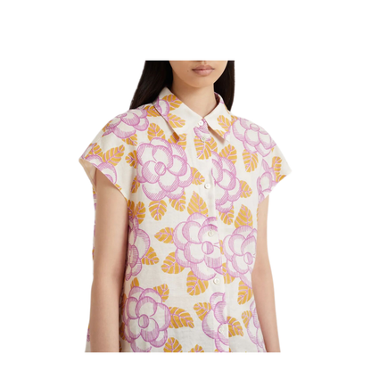 Floral Cap-Sleeved Shirt - Image 2