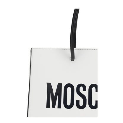 Logo-print Calf Leather Tote - White - Image 4