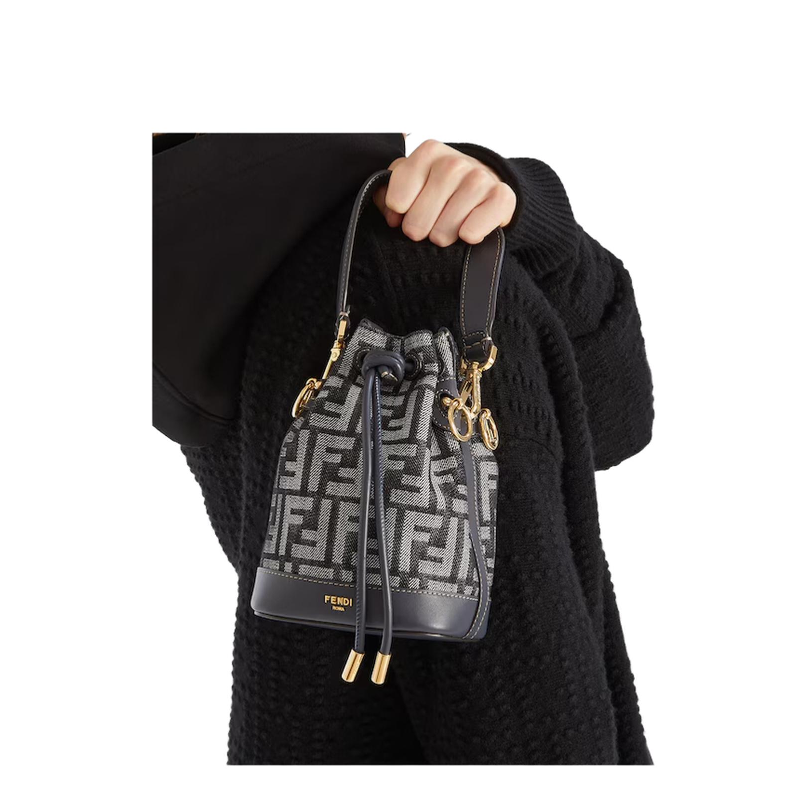 Mon Tresor Dark Blue Bucket Bag - Image 4