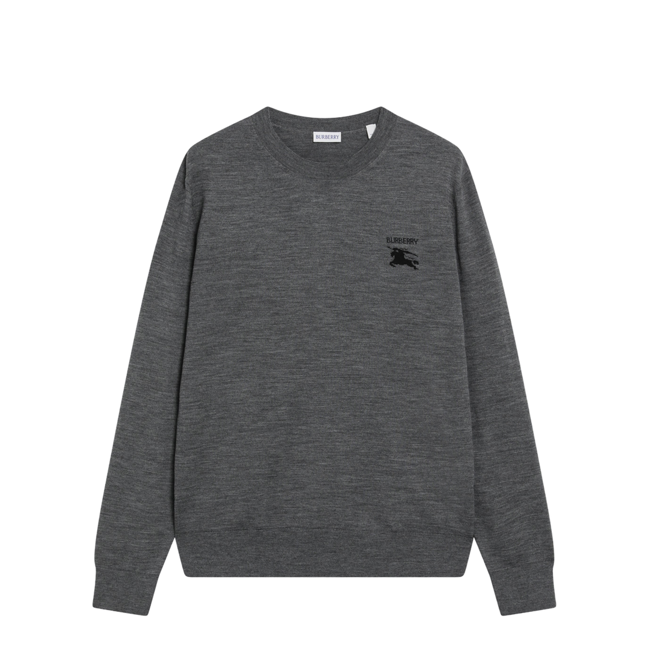Grey Wool Crewneck Sweater - Image 1