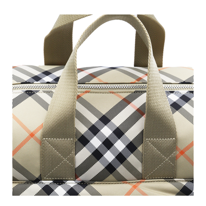 Polyamide Zipped Checked Changing Bag - Beige - Image 6