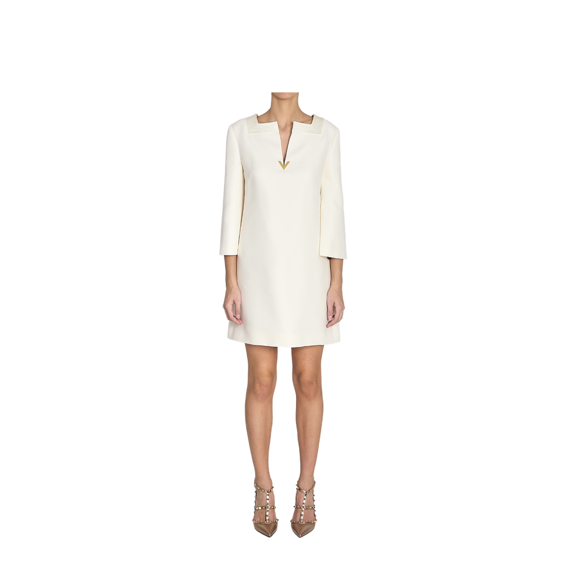 White Crepe Mini Dress - Image 1