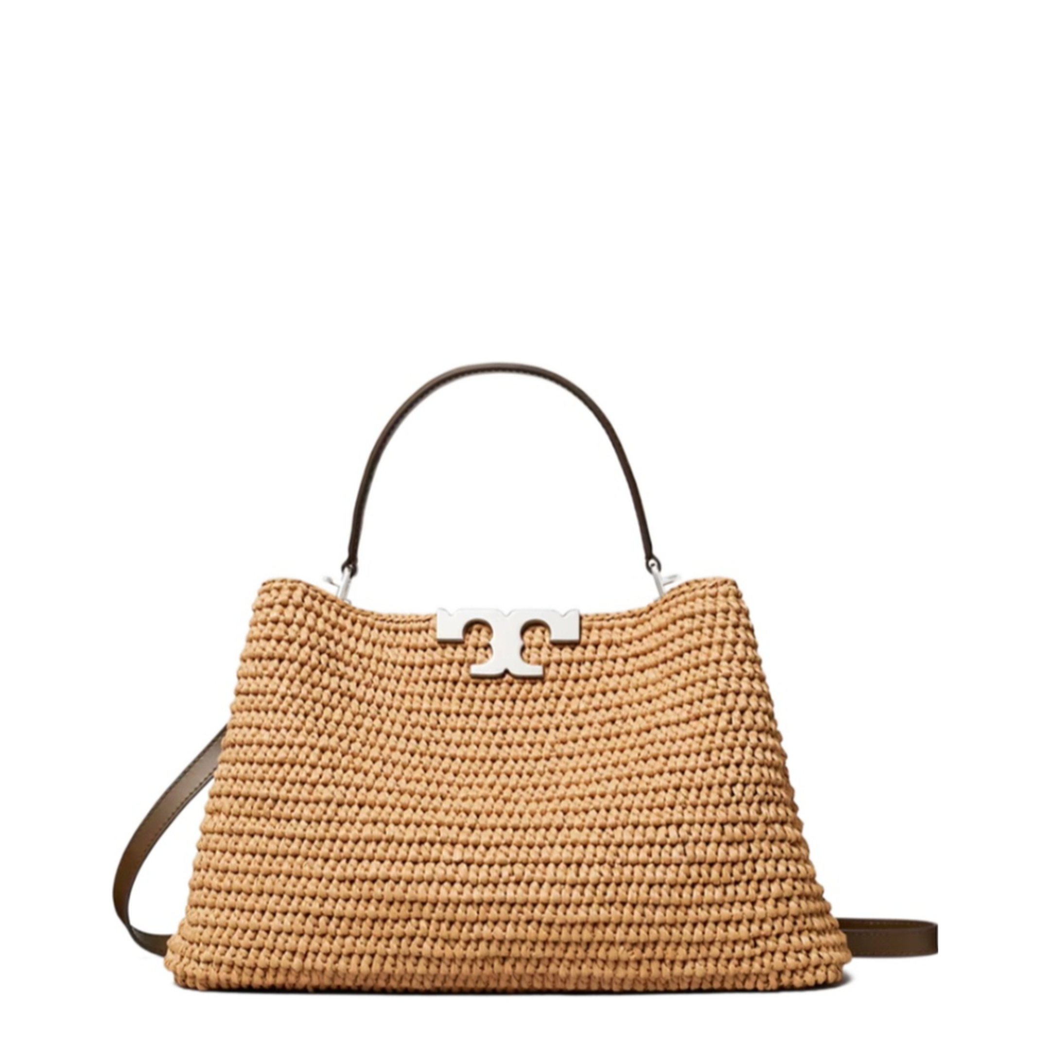 T Monogram Raffia Top-Handle Tote - Natural - Image 1