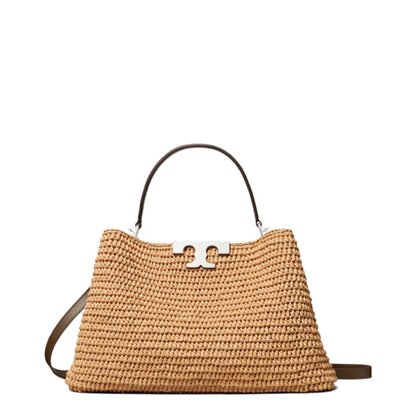 T Monogram Raffia Top-Handle Tote - Natural - Image 1