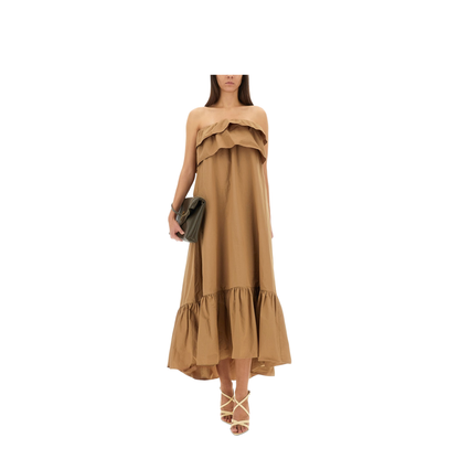 Cotton Twill Ruffle Dress - Image 2