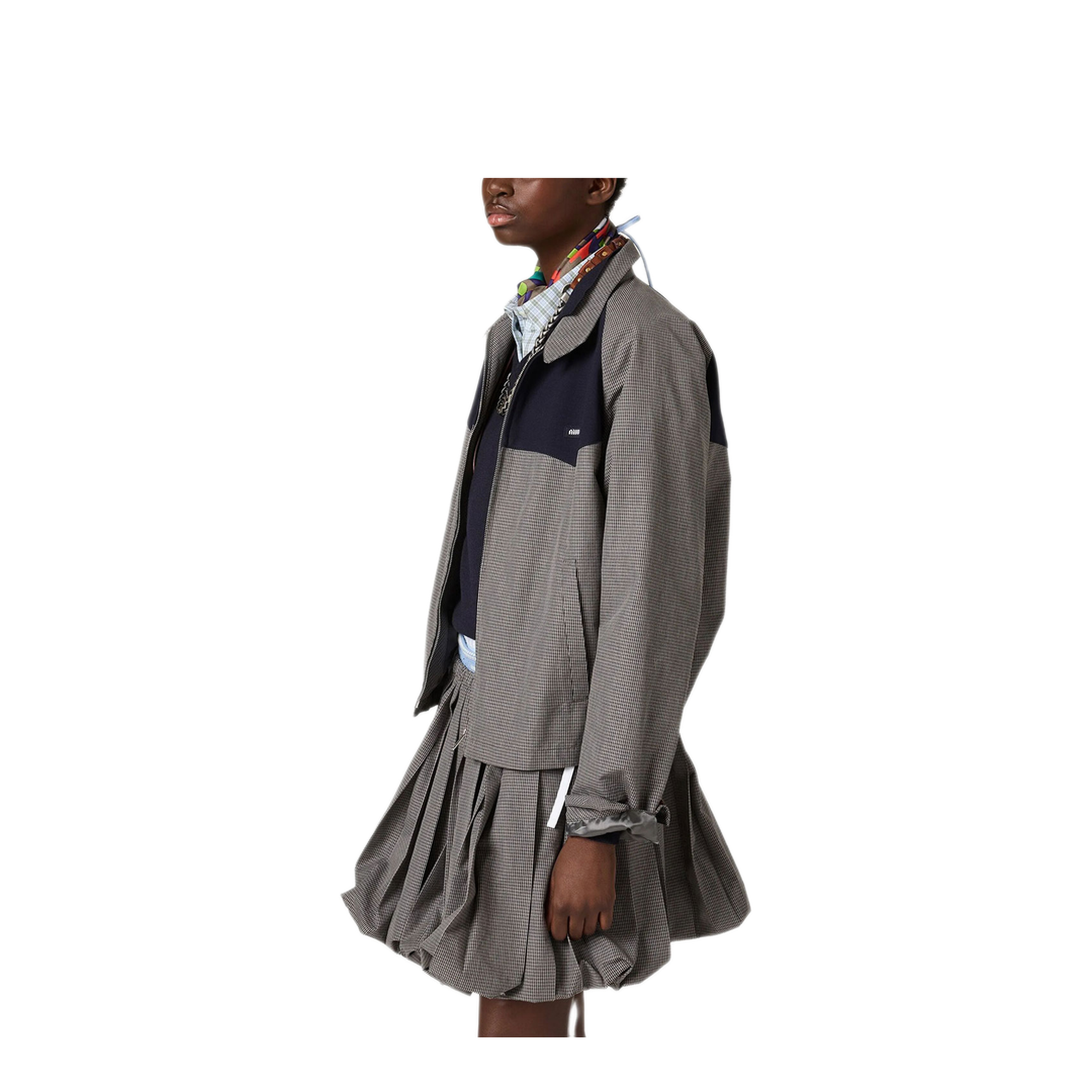 Gingham Check Blouson Jacket - Image 5
