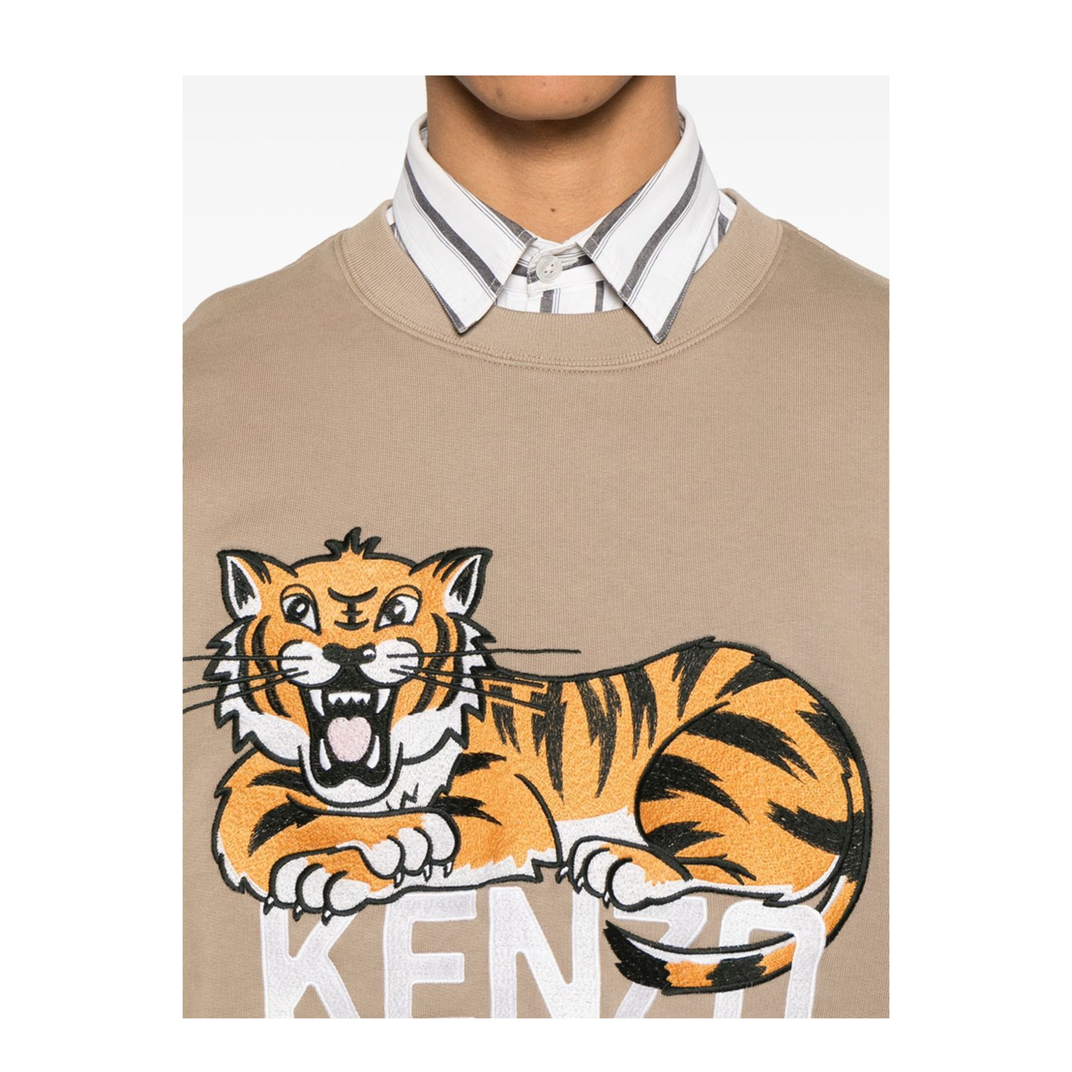 Happy Tiger Embroidered Sweatshirt in Cotton - Image 5