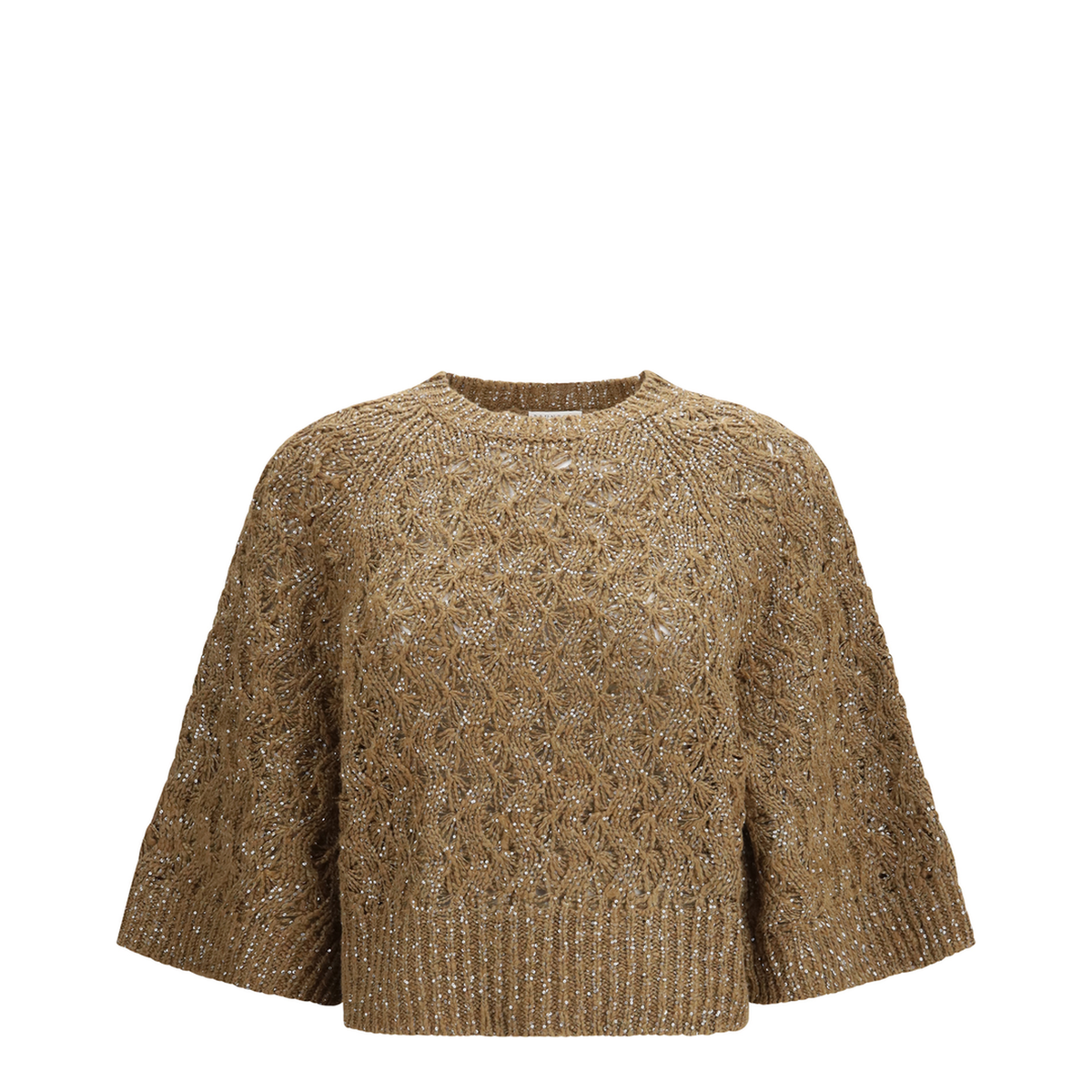 Open Knit Construction Sweater - Image 1