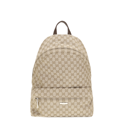 Large GG Canvas Backpack - Sand and Dark Brown - Image 1