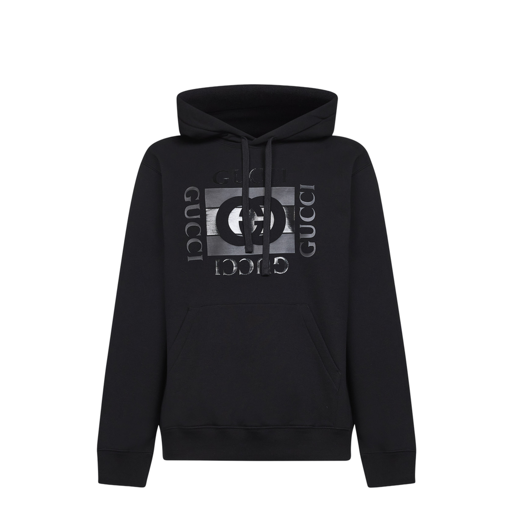 Cotton Jersey Sweatshirt with Print in Black - Image 1