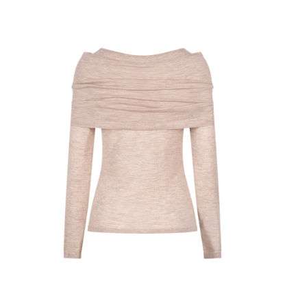 Lightweight Cashmere Sweater with Removable Wrap Detail - Image 2