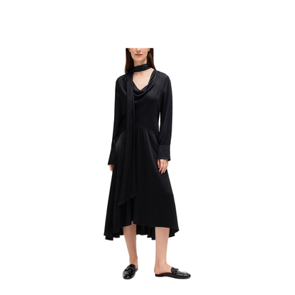 MIDI DRESS WITH SCARF - Image 2
