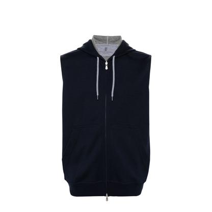 Sleeveless Sweatshirt With Zipper And Hood - Image 1