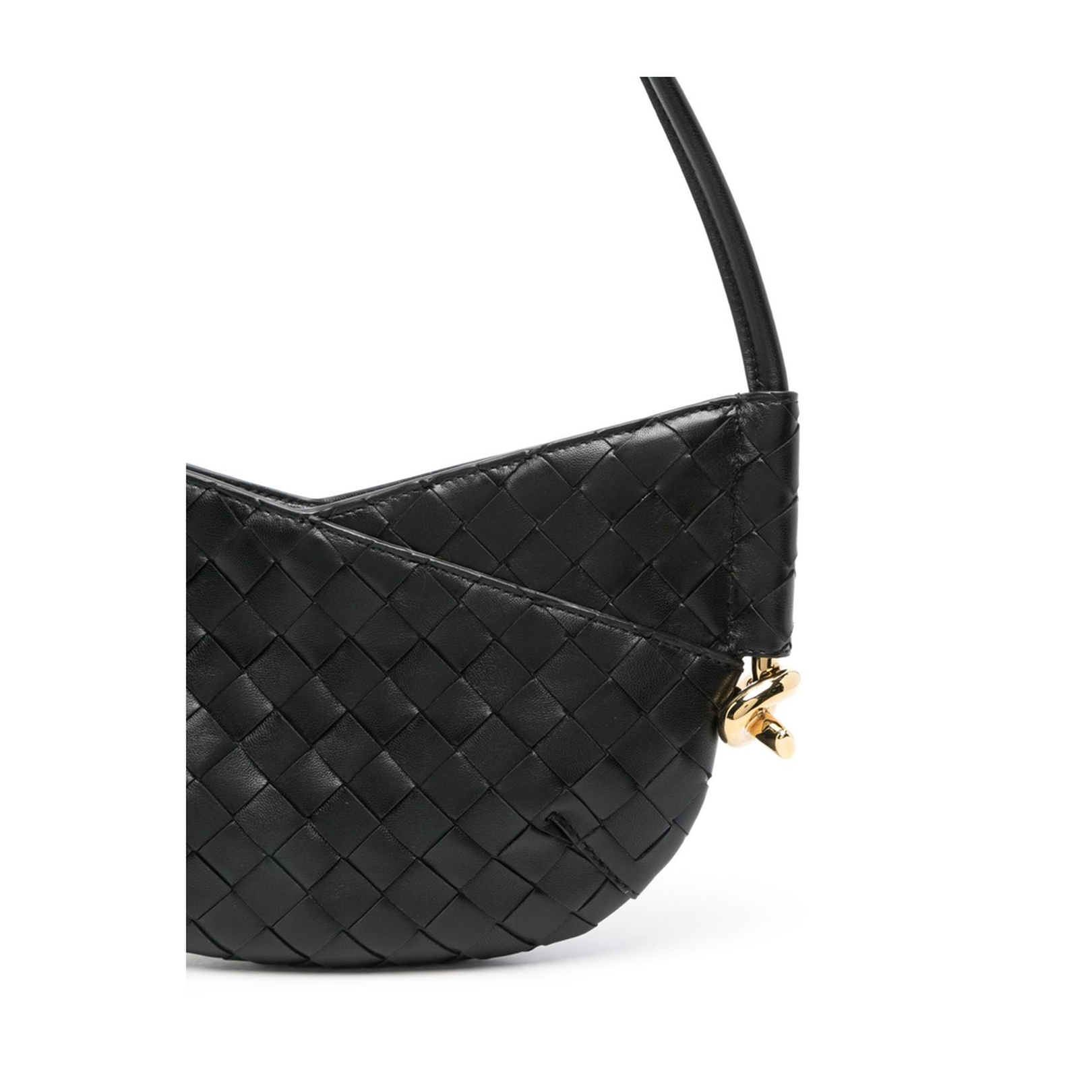 Black Calf Leather Intrecciato Design Bag - Image 3