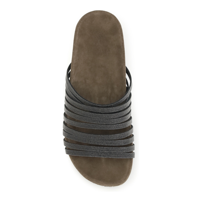 Lace-up Slides with monili embellishment - Image 4