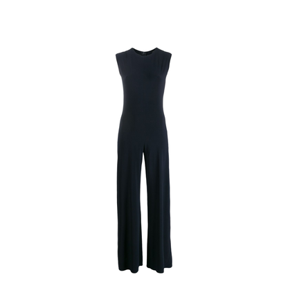Stretch Fabric Jumpsuit - Dark Blue - Image 1