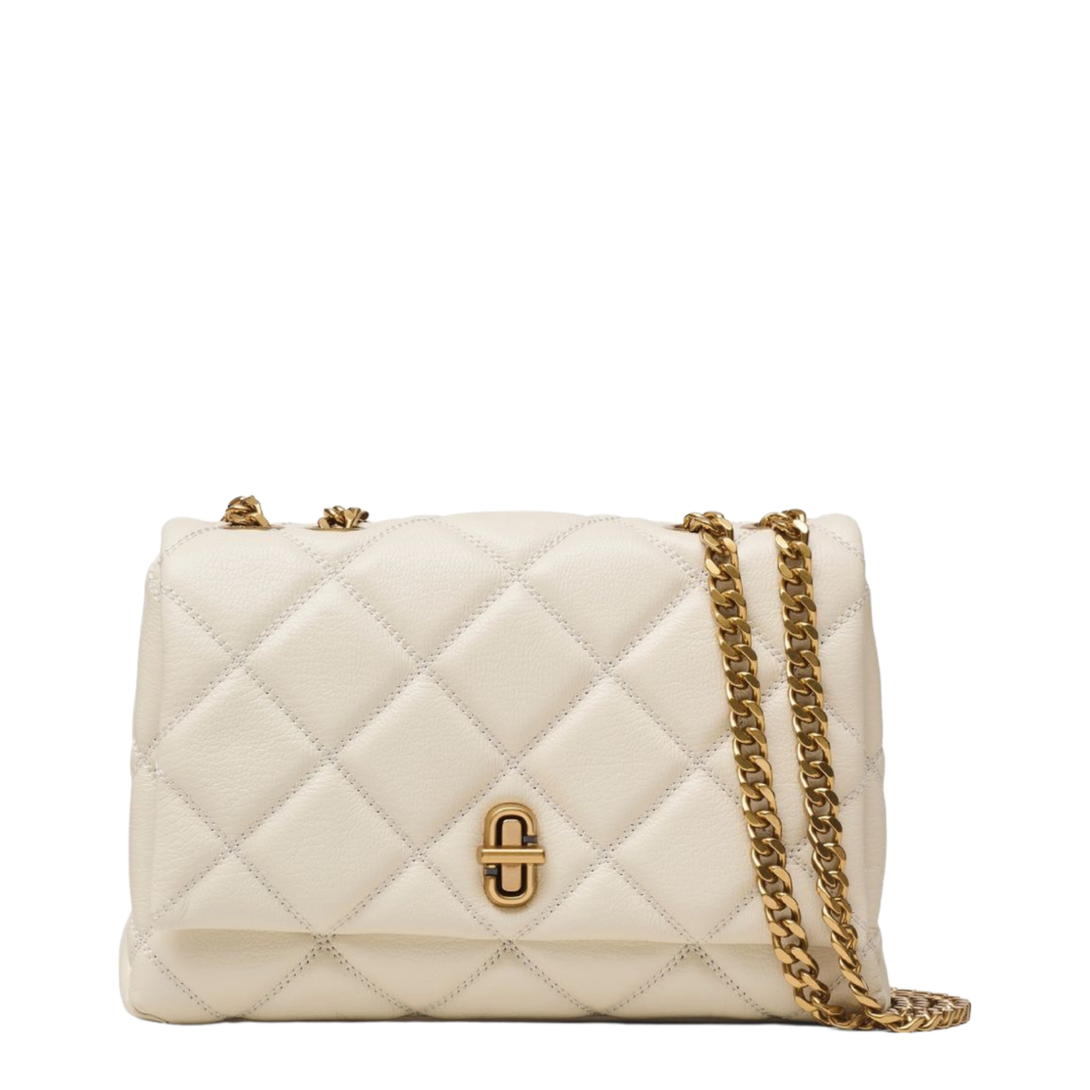 Contemporary Smooth Leather Shoulder Bag - Cloud White - Image 1
