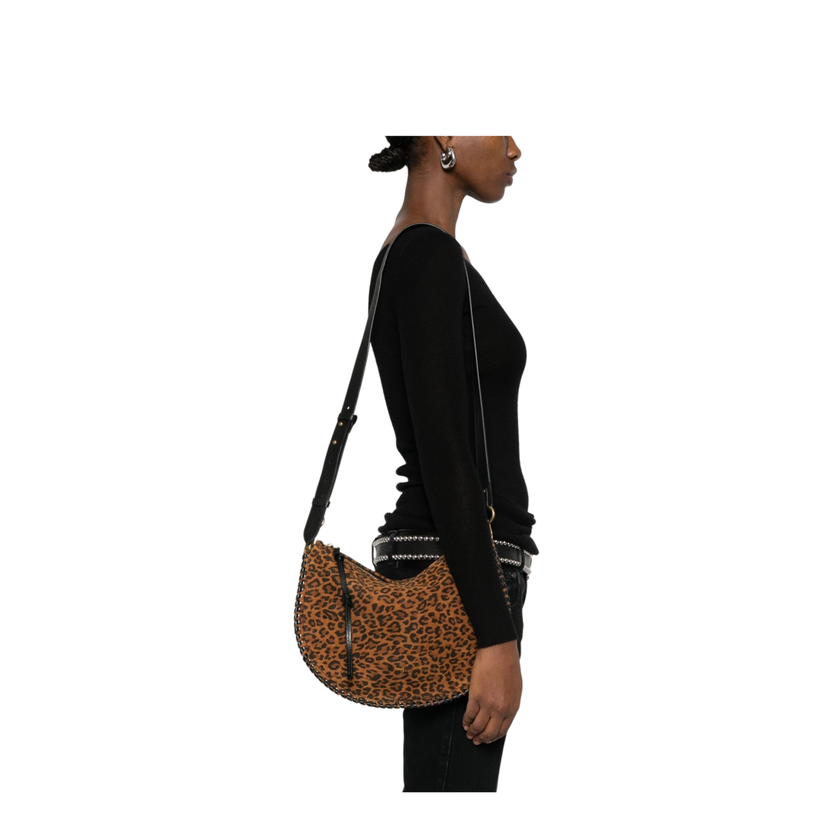 Cognac Brown Top Zip Bag - Image 2