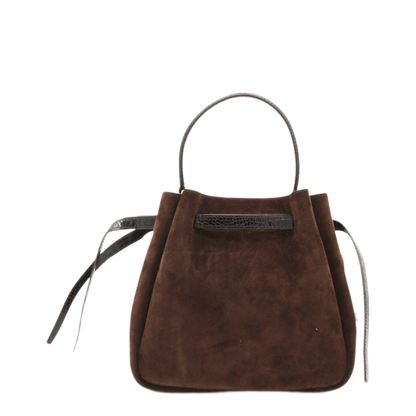 Romy Suede Bucket Bag - Dark Cocoa - Image 5