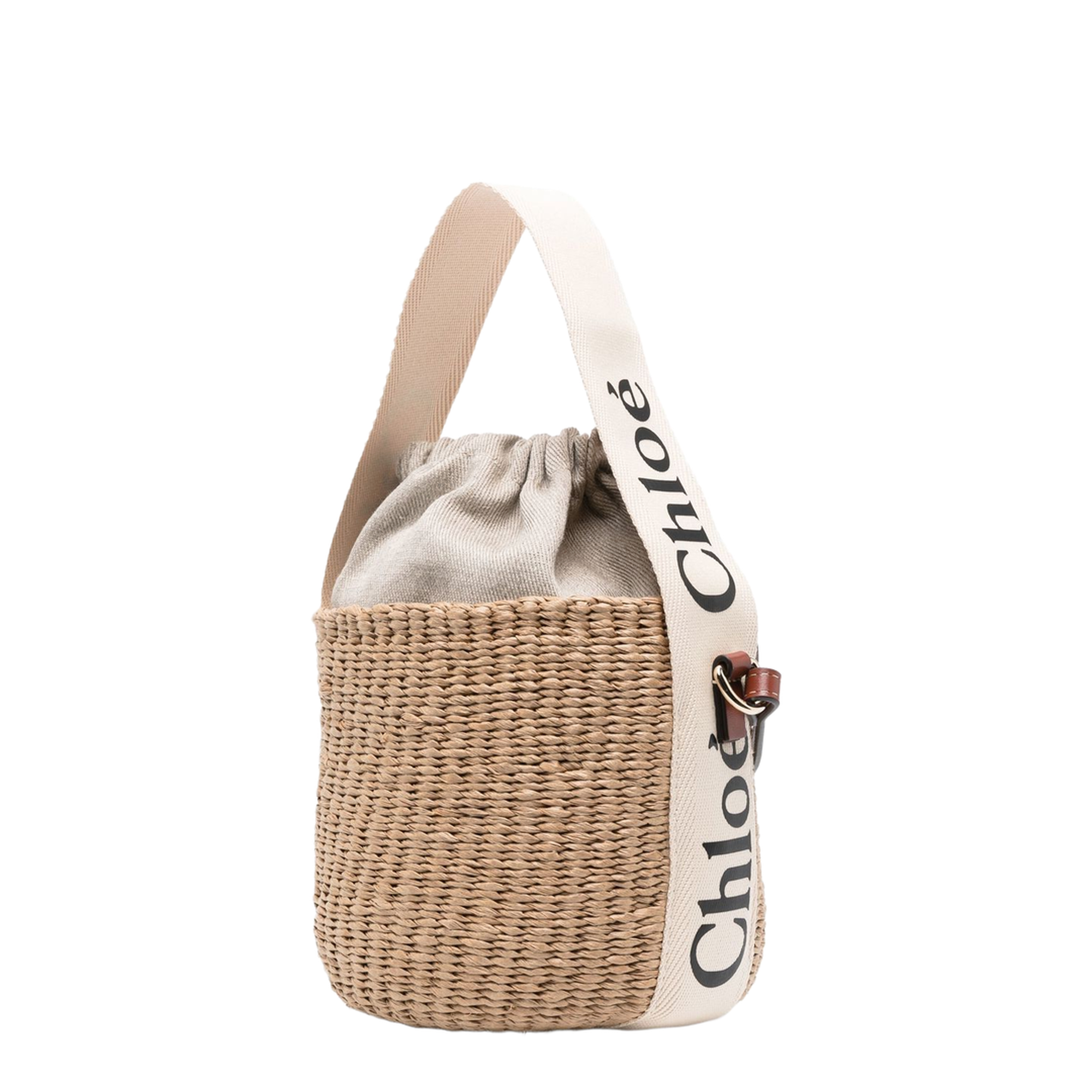 Small Woody Basket in Natural Fibers - Image 1