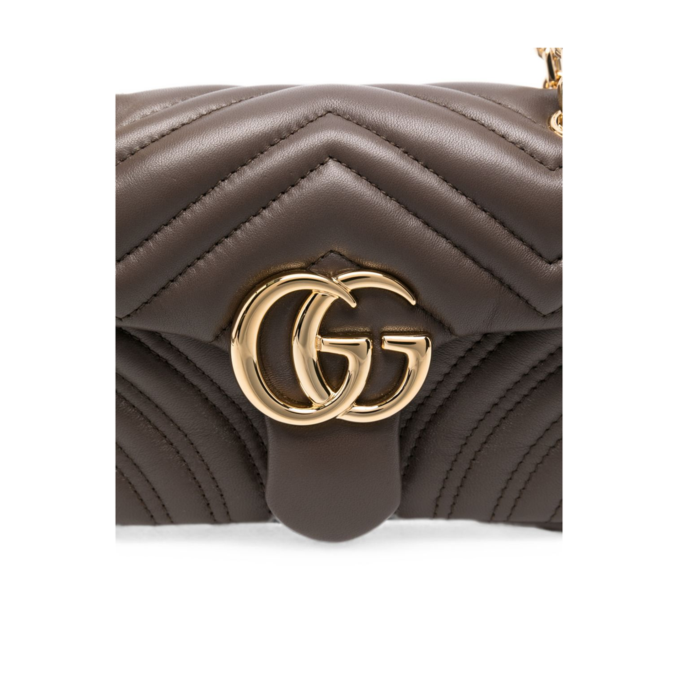 GG Marmont Small Matelassé Nappa Leather Shoulder Bag - Dark Taupe - Image 3