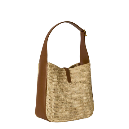 LE 5 À 7 Supple Small In Raffia And Leather - Image 2