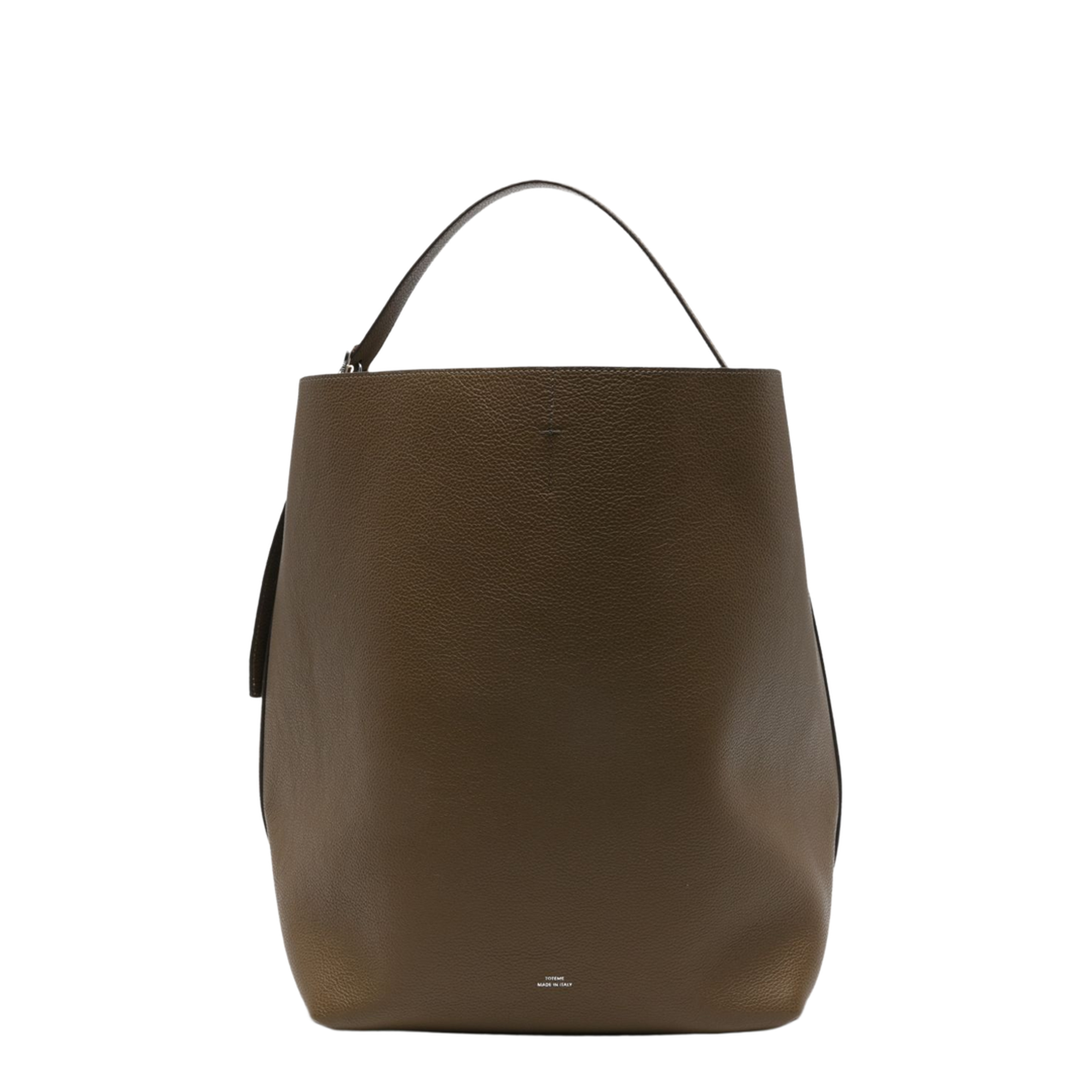 Belted Tote Medium Calf Leather Tote - Dark Taupe - Image 1