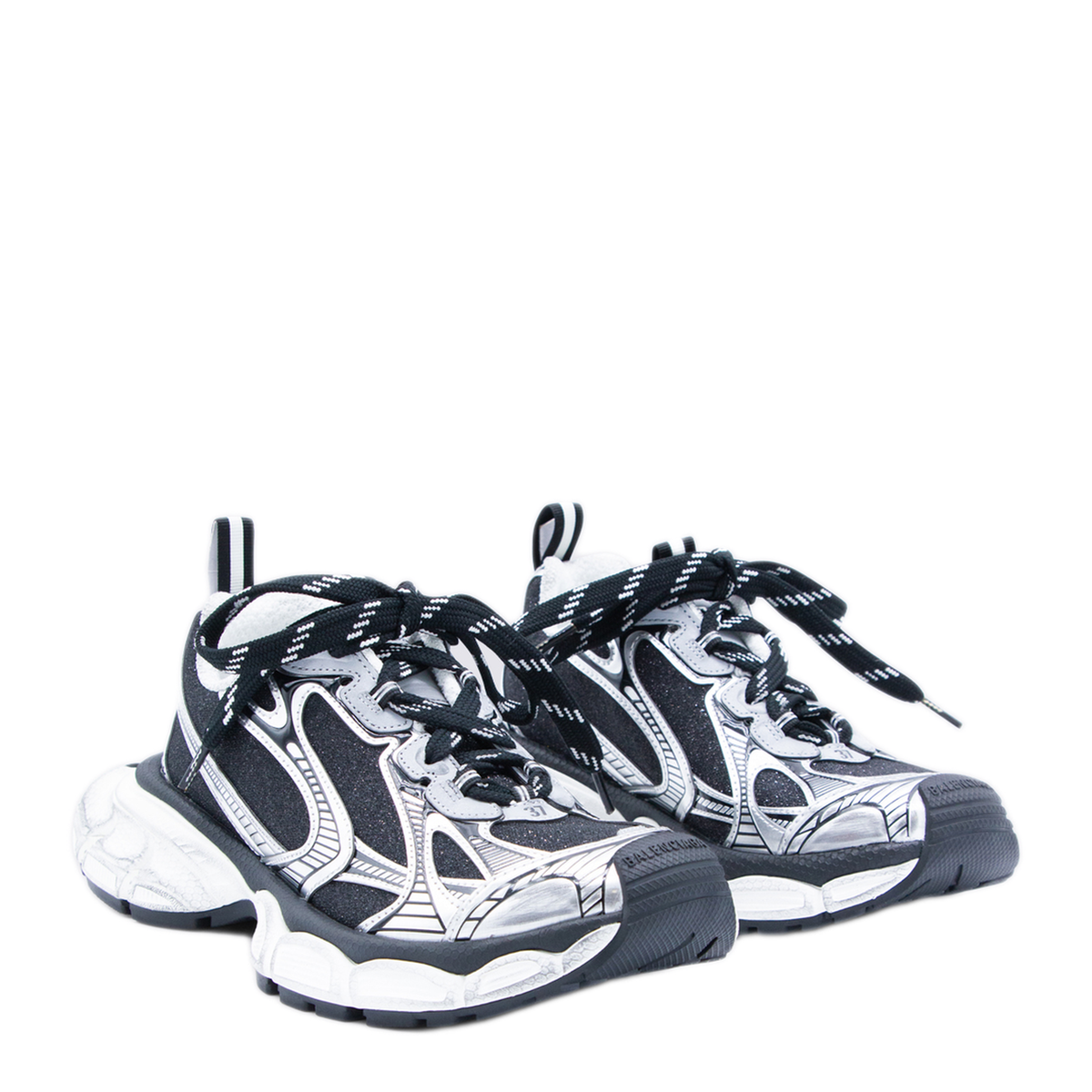 3XL Sneakers in Black and Silver with Glitter - Image 4