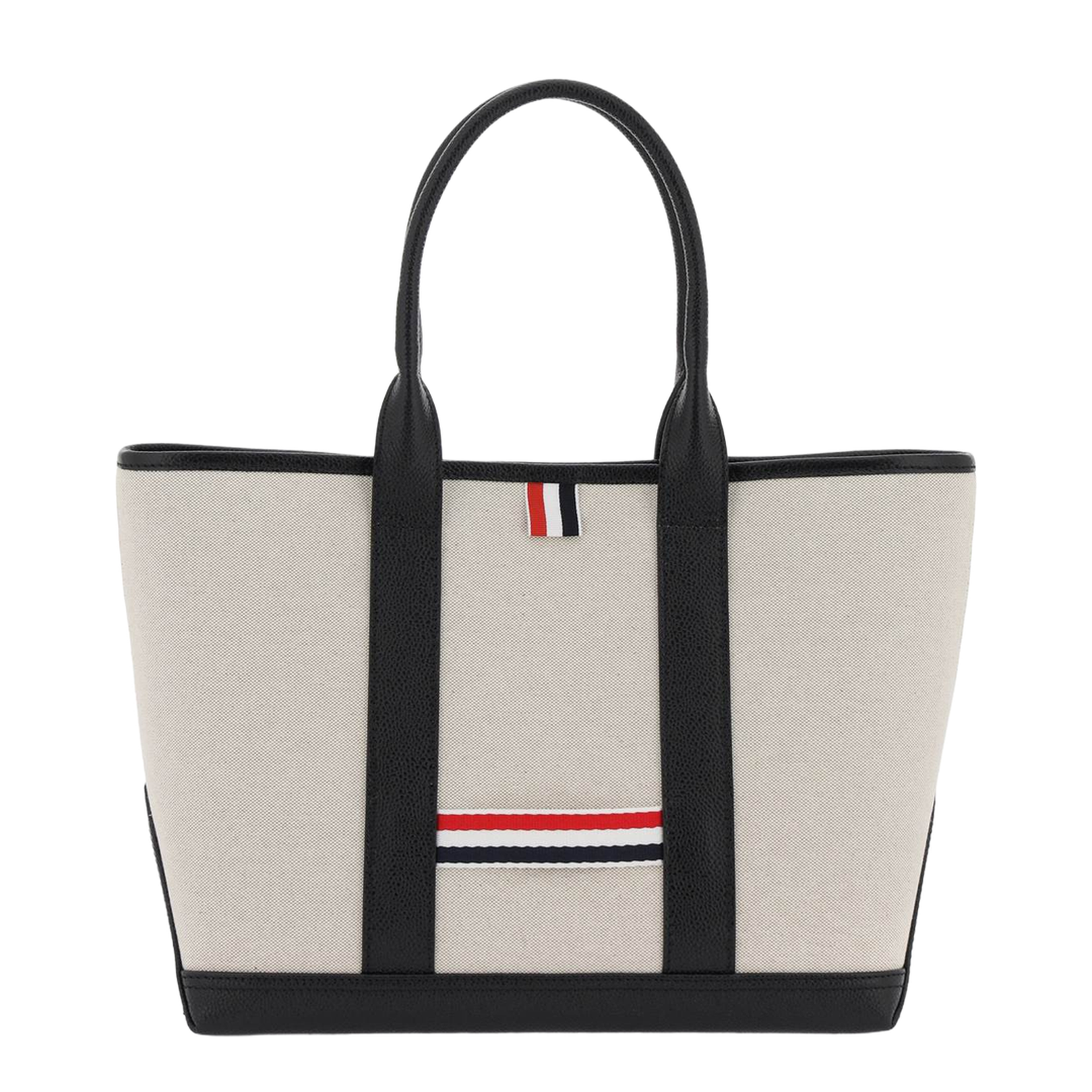 Sand Canvas Rwb-Stripe Shopping Bag - Image 1
