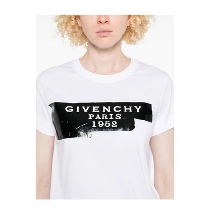 Cotton T-Shirt with Tape Print - Image 9