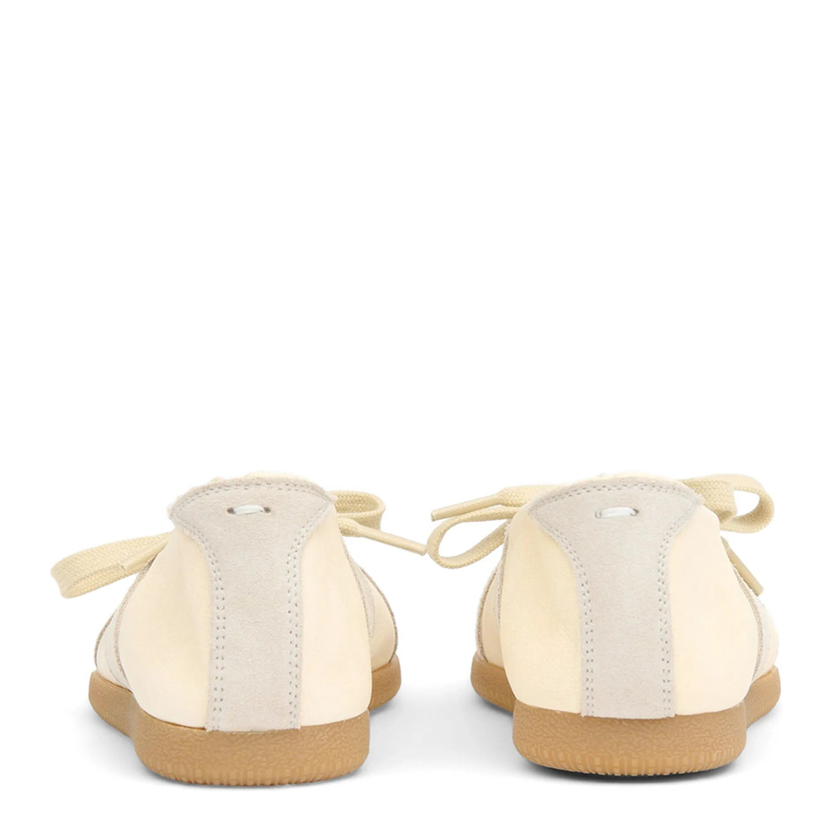 Replica Ballet Lace-Up Flats In Nappa, Bleached Sand - Image 3