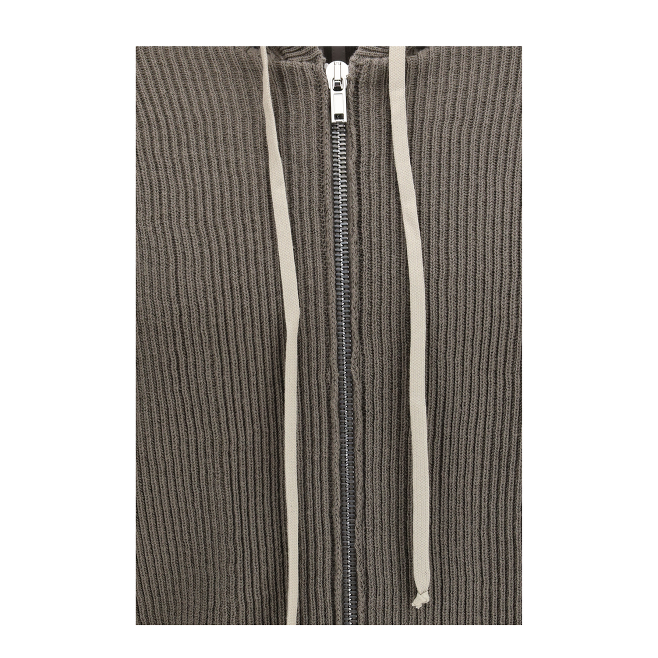 Ribbed Virgin Wool Knit Hoodie - Image 3