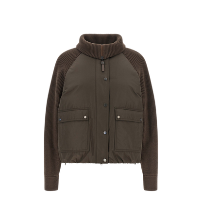 Knit Insert Down Jacket - Image 1