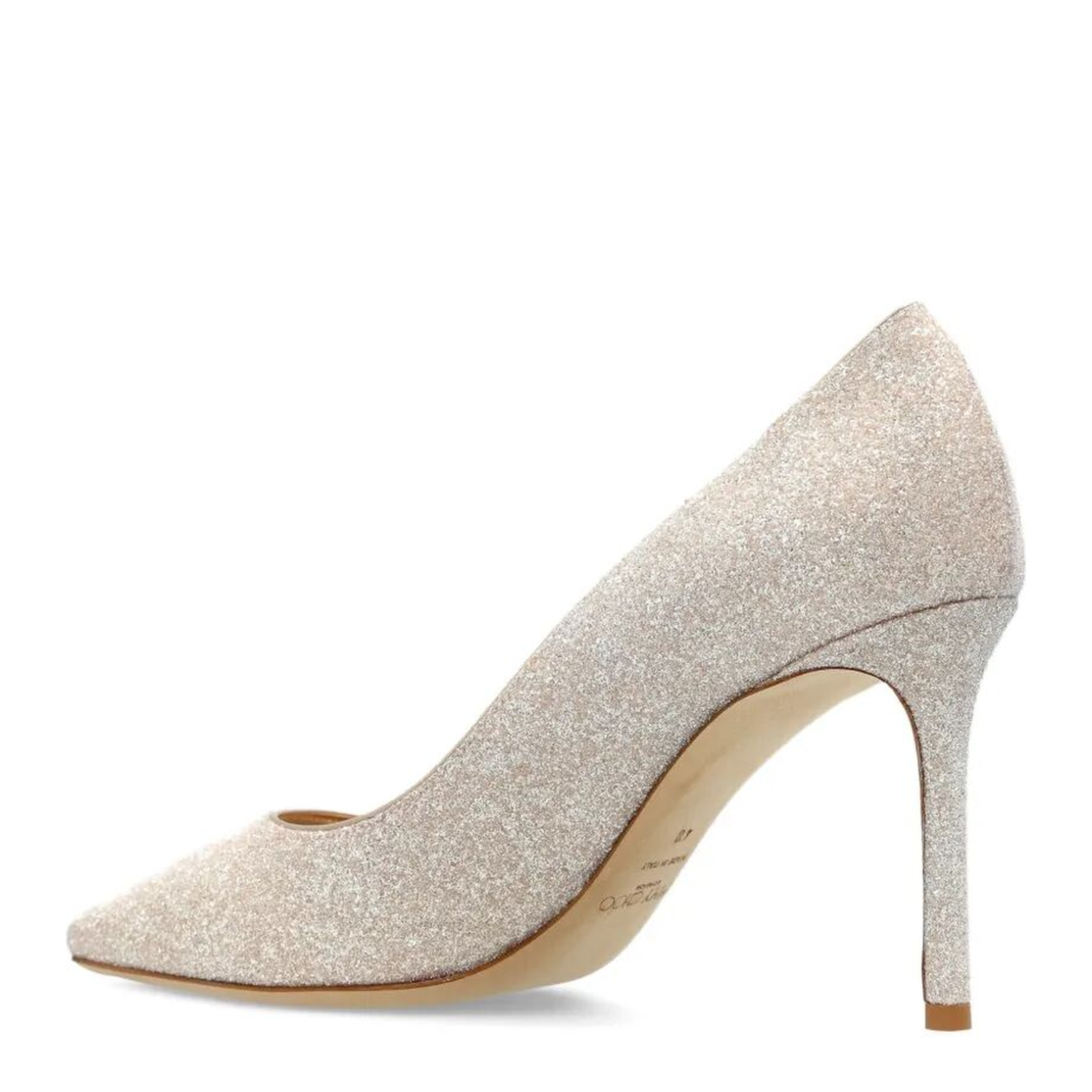 Champagne Coarse Glitter Fabric Pumps - Image 3