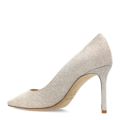 Champagne Coarse Glitter Fabric Pumps - Image 3