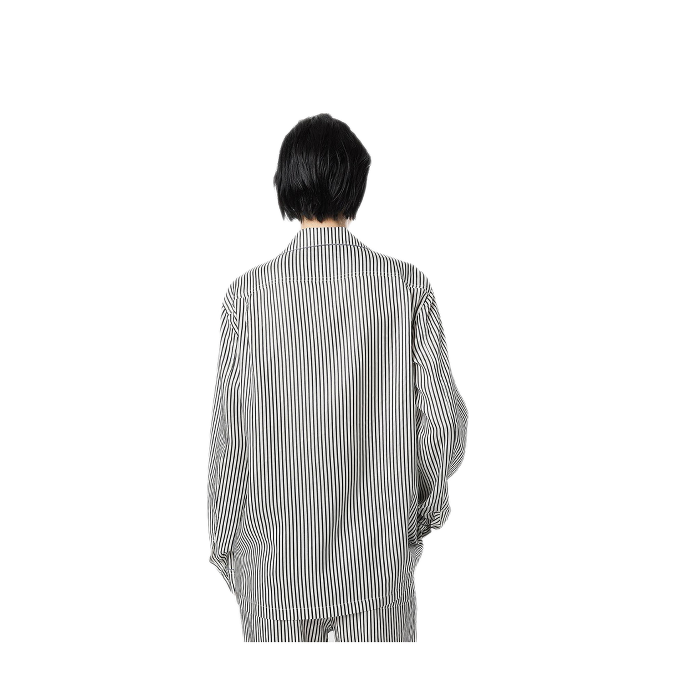 Striped Silk PJ Shirt with Piping - Image 3